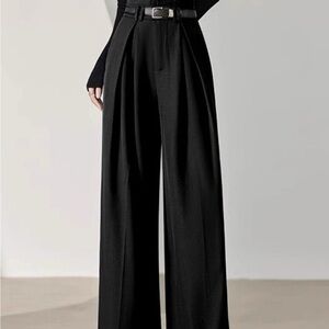 Commense Classic Black Wide-Leg Trousers